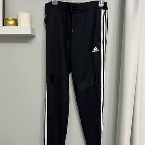 Adidas Black Joggers with White Stripes